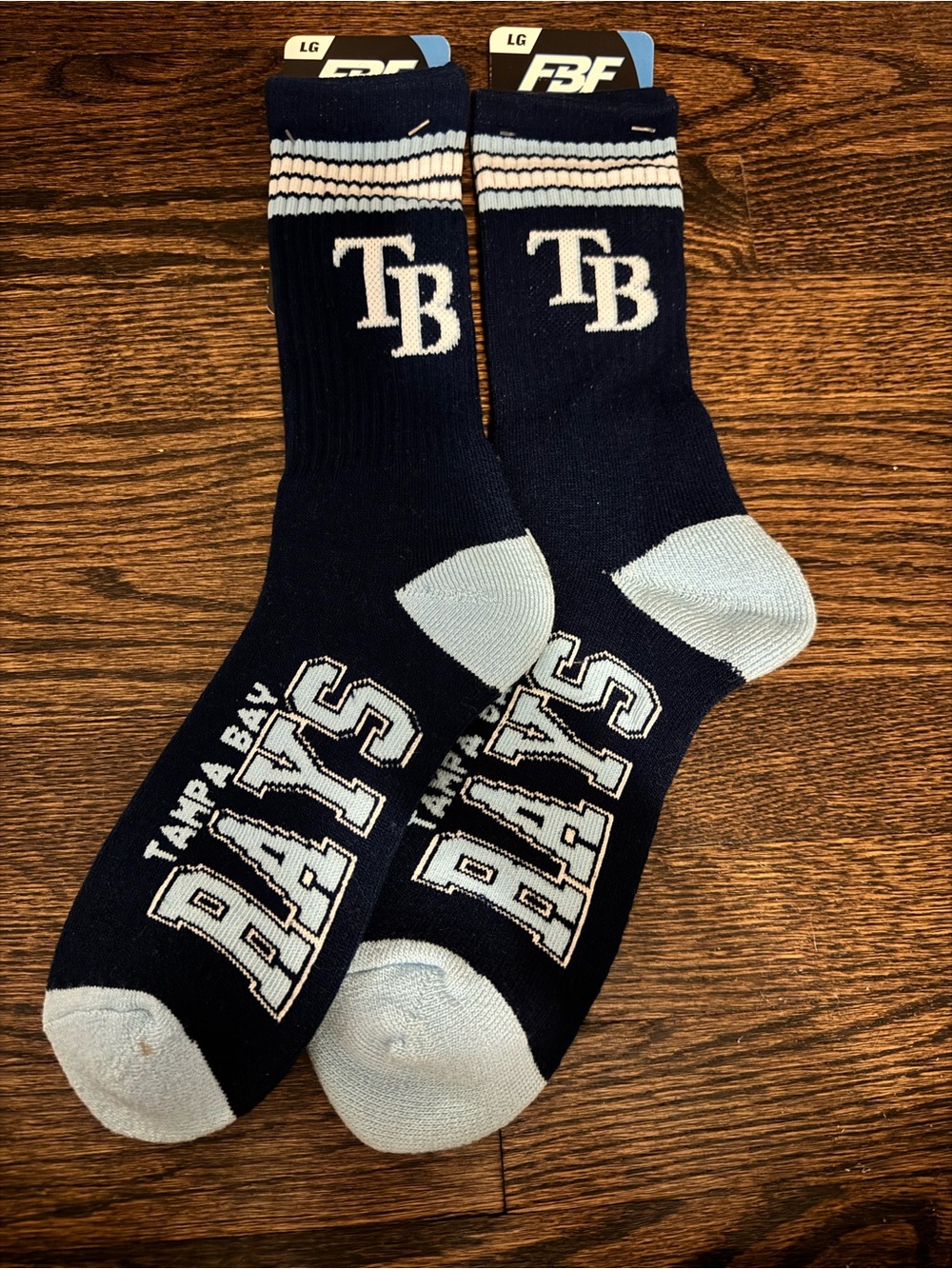 Tampa Bay Rays MLB Crew Socks – Large – 2 Pairs – FBF Originals
